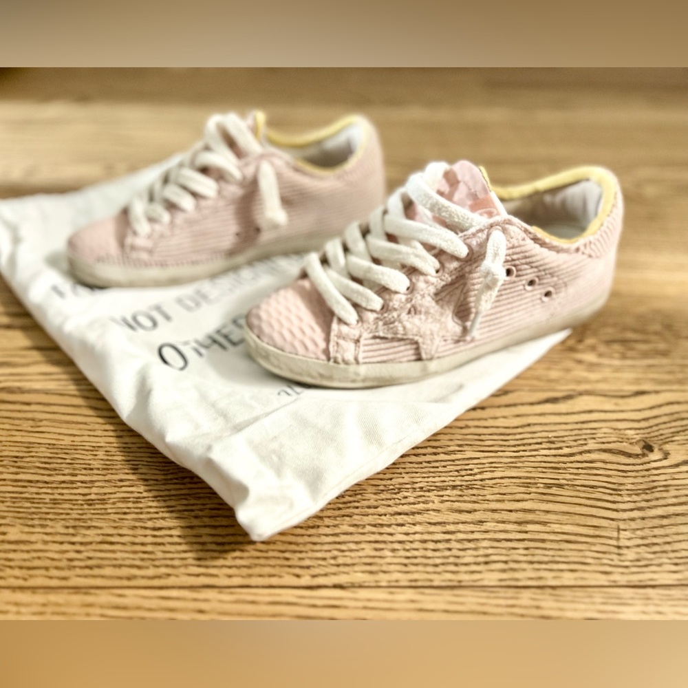 Golden Goose Pink Corduroy Super Star Sneaker